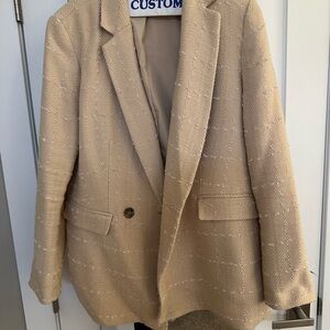 Beige Textured Blazer